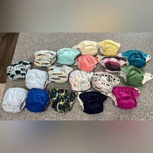 9 Grovia Newborn All In One & 9 Thirsties AIO Newborn Cloth Diapers = 18 Total